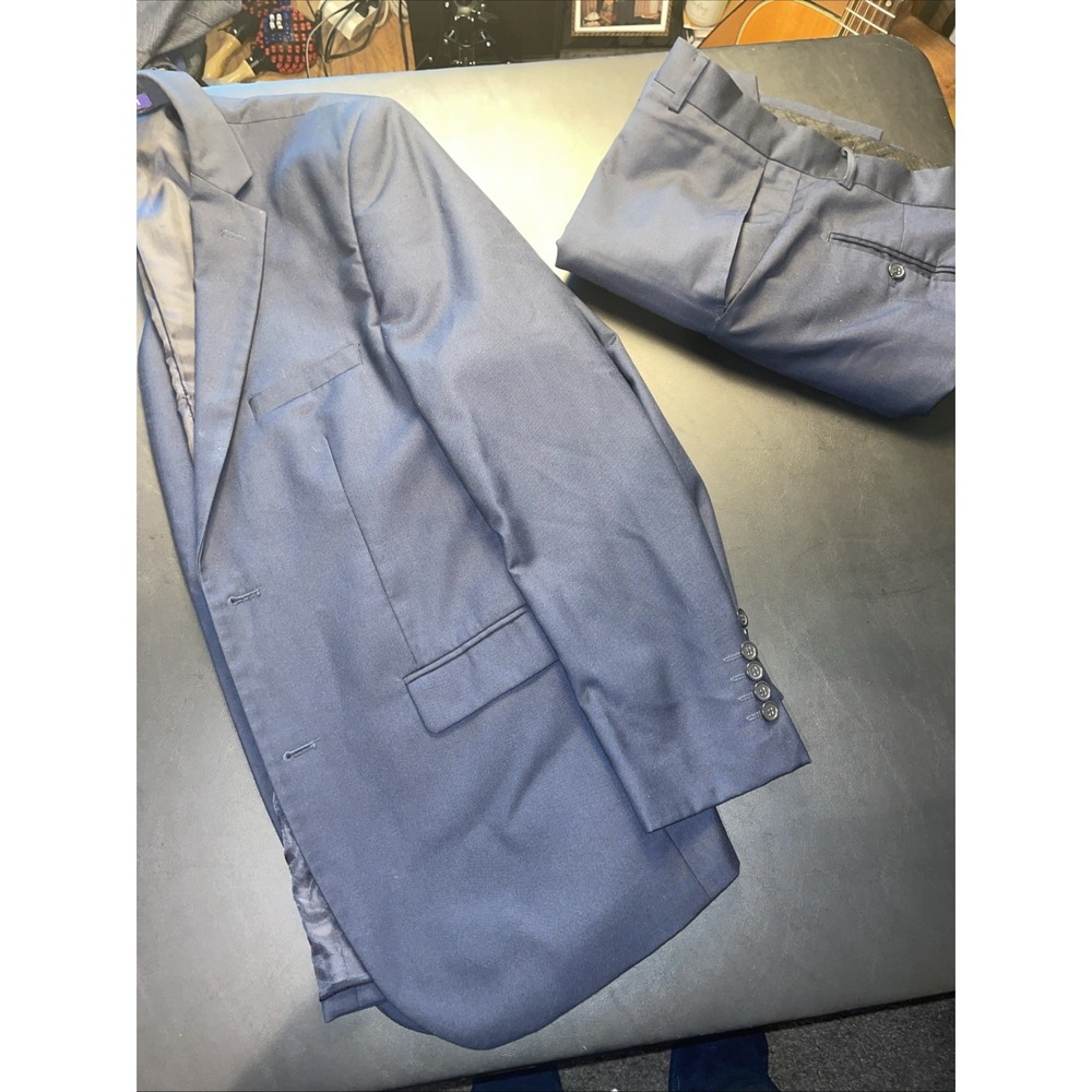 Pavaratti Collezione 2pc Suit Deep NAVY 40R Pants 34W X 29L Excellent Condition